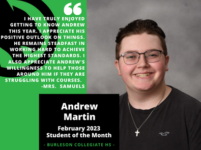 Andrew Martin Student of the Month